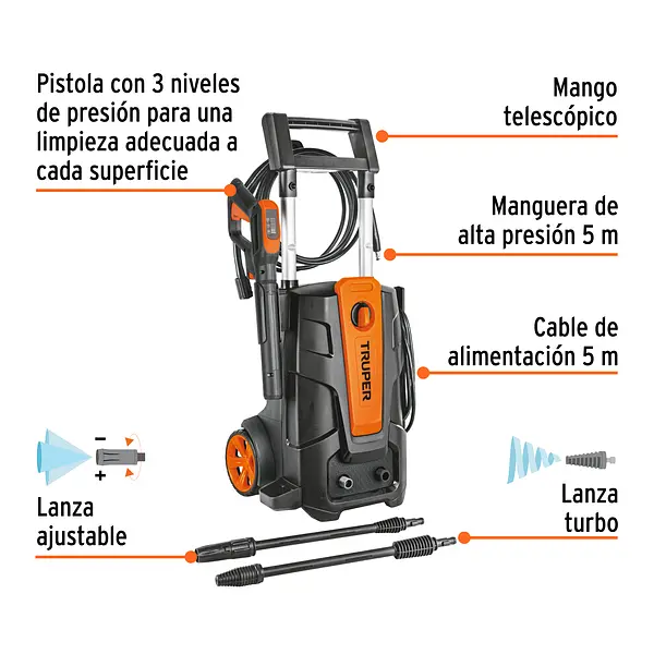 Hidrolavadora Eléctrica 2000 Psi, Truper