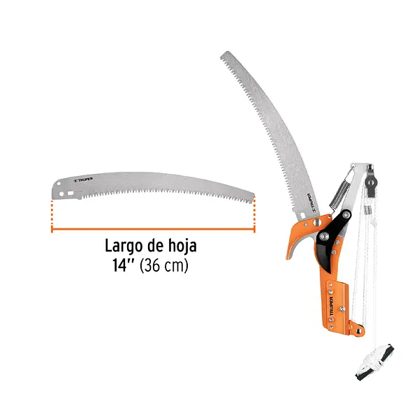 Cortador De Ramas Altas Sin Mango, Hoja De Acero Sk5 De 14"