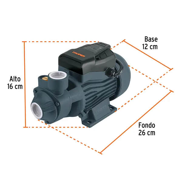 Bomba Periférica 1/2hp, Altura Máx 40m, Uso Agrícola, Truper