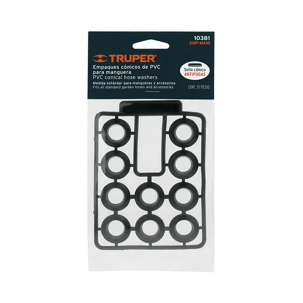 Bolsa Con 10 Empaques De Pvc Antifuga Para Manguera, Truper