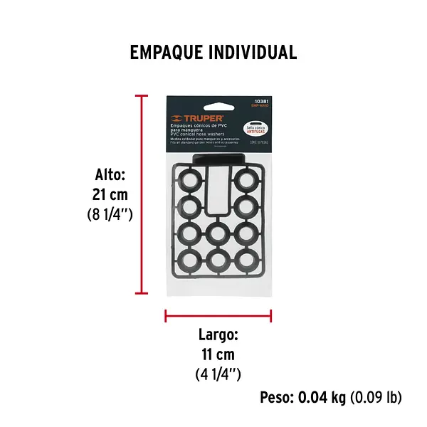 Bolsa Con 10 Empaques De Pvc Antifuga Para Manguera, Truper