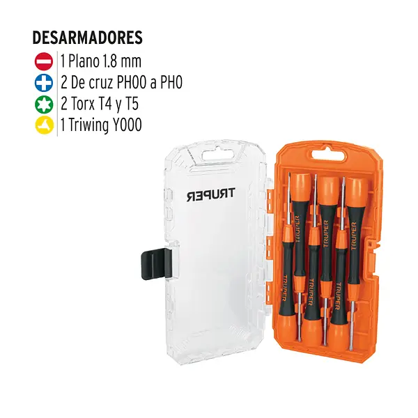 Juego Con 6 Desarmadores De Precisión, Truper