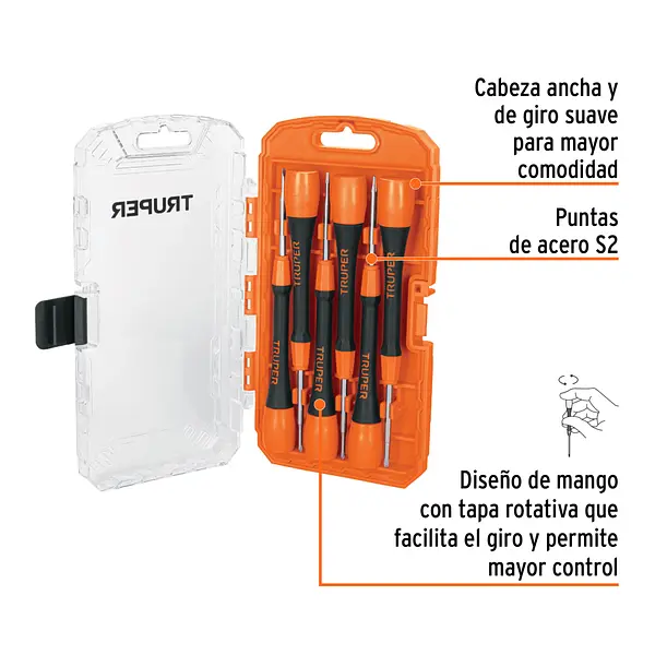Juego Con 6 Desarmadores De Precisión, Truper