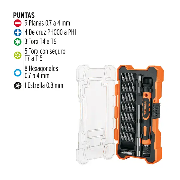 Desarmador De Precisión Con 30 Puntas Y Extensión