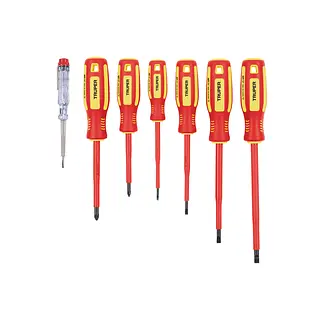Juego 6 Desarmadores Dieléctricos Y 1 Probador De Corriente