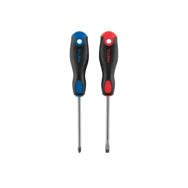 Dúo De Desarmadores 1/4" X 4" Mango Comfort Grip, Pretul