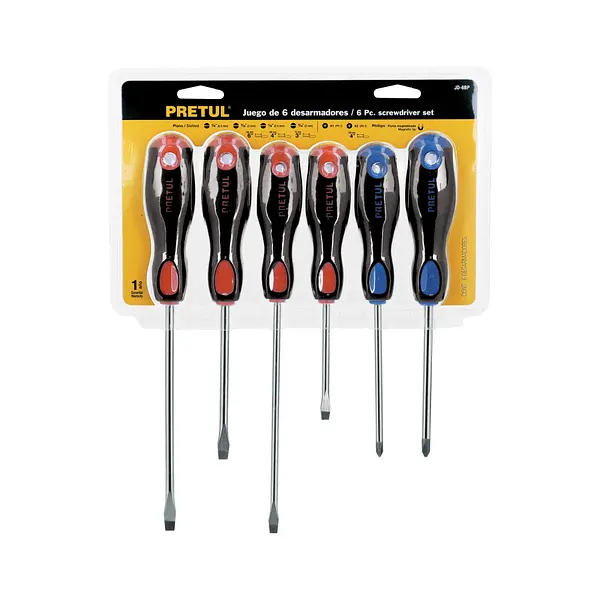 Juego De 6 Desarmadores Mango Comfort Grip, Pretul