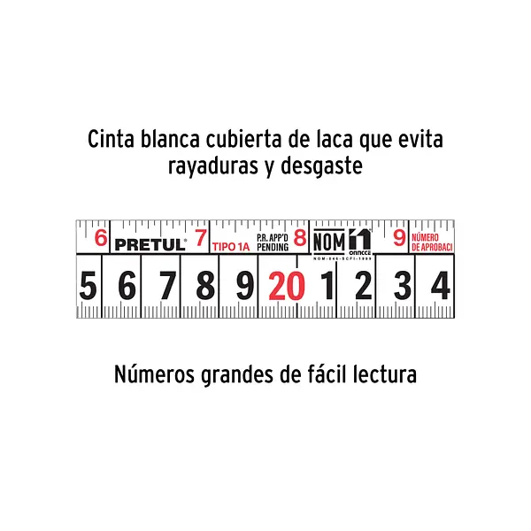 Flexómetro Amarillo 5 M Cinta 19 Mm, En Tarjeta, Pretul