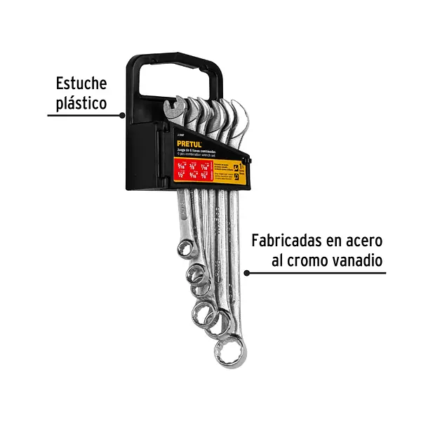Juego De 6 Llaves Combinadas Std, Pretul