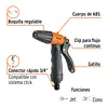 Pistola Para Riego De 2 Funciones Plástica Con Recubrimiento