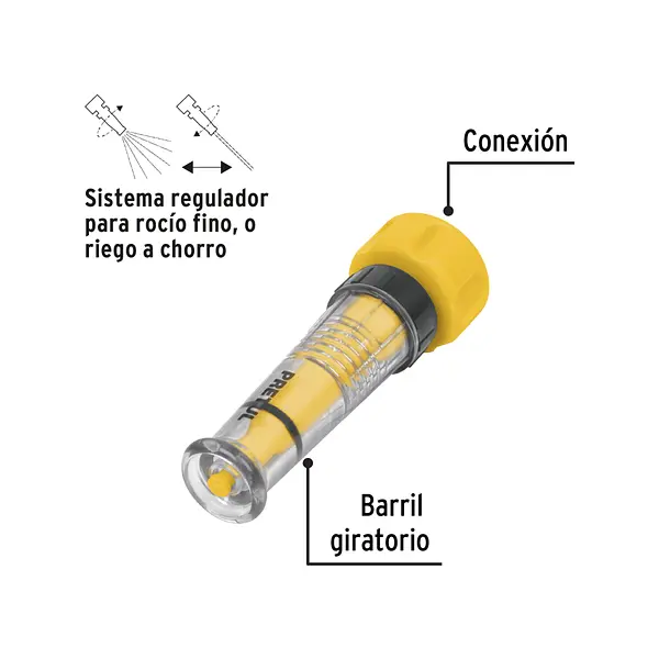 Chiflón 4" De Plástico Para Manguera, Pretul