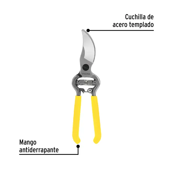 Tijera Para Poda 8" Forjada Cuchilla De Paso, Pretul