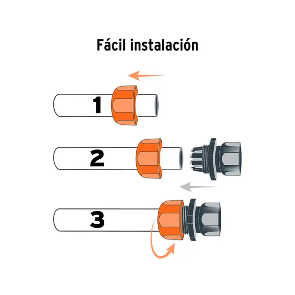 Conector 1/2" Hembra De Abs Con Tuerca De Ajuste Manual
