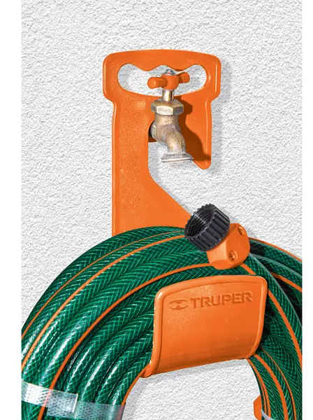 Gancho Plástico Naranja Para Manguera De Jardín, Truper