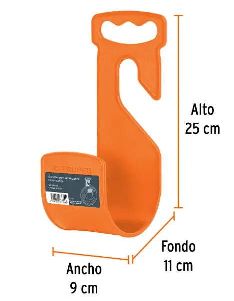 Gancho Plástico Naranja Para Manguera De Jardín, Truper