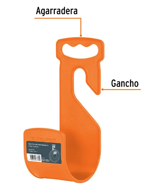 Gancho Plástico Naranja Para Manguera De Jardín, Truper