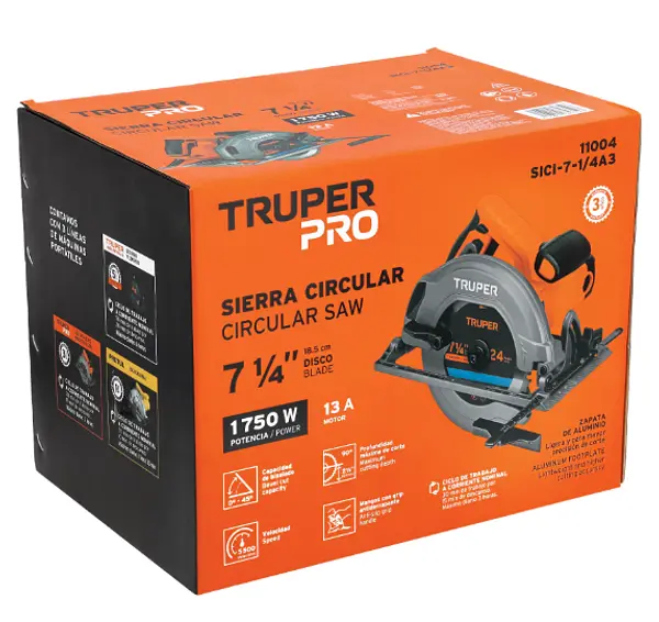 Sierra Circular 7-1/4", 1750w, Truper Pro