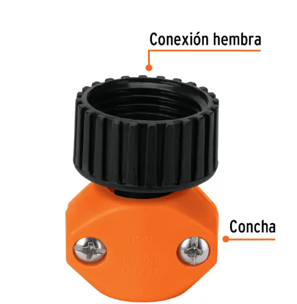 Conector 1/2" Hembra De Abs Para Manguera, Truper