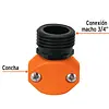 Conector 1/2" Macho De Abs Para Manguera, Truper