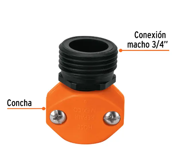 Conector 1/2" Macho De Abs Para Manguera, Truper