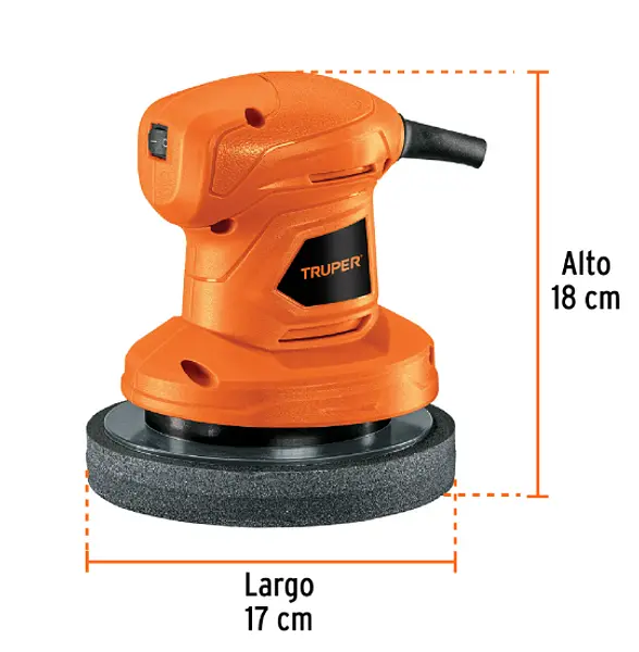 Pulidora Roto-Orbital Compacta 6", 45w, Truper Pro
