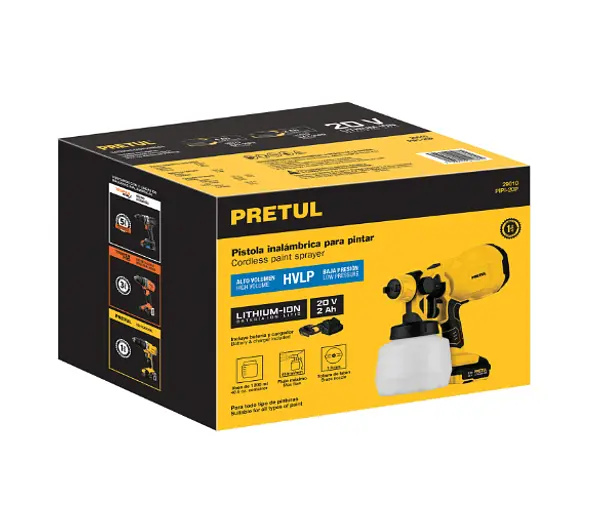 Pistola Para Pintar, 20v, 1 Batería 2ah, Pretul