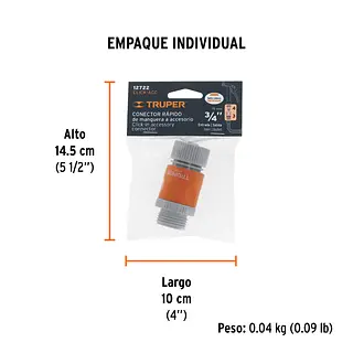 Conector 3/4" Rápido De Abs Manguera-Acc. Sistema Click