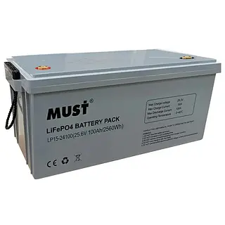 Battery 25.6v 100ah 2560wh Lifepo4