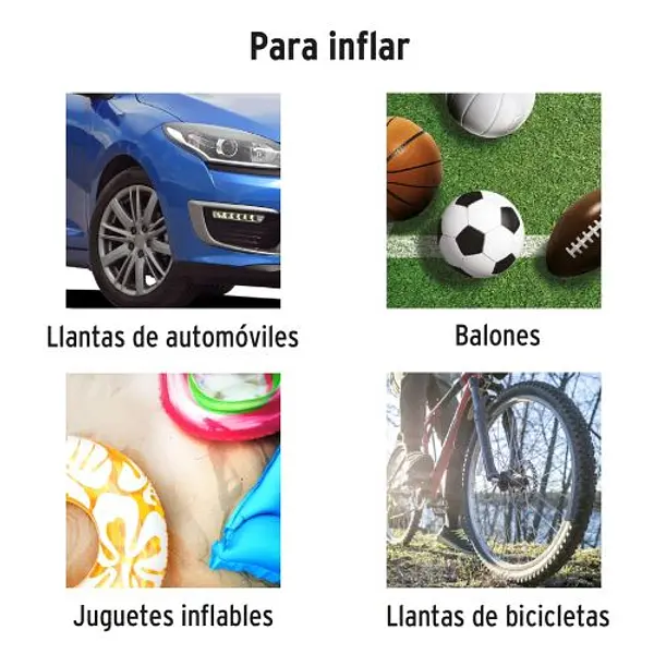 Inflador Portátil 12 V Para Auto, Con Linterna Led, Truper