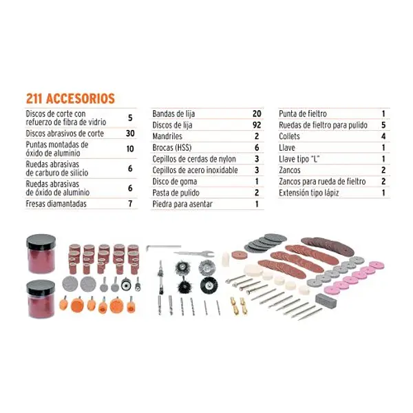Herramienta Rotativa 135w Con 211 Accesorios, Truper Pro Ir
