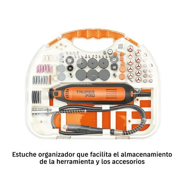 Herramienta Rotativa 135w Con 211 Accesorios, Truper Pro Ir