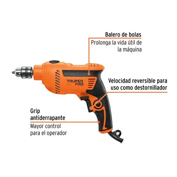Rotomartillo/Destornillador 3/8", 600w, Truper Pro