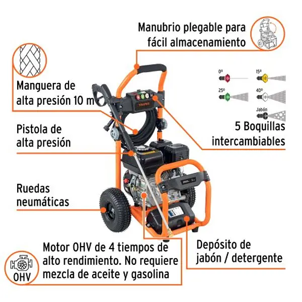 Hidrolavadora Con Motor A Gasolina, 2,800 Psi, Truper